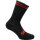 SIXS Merinowolle Socken Schwarz/Rot 44-47